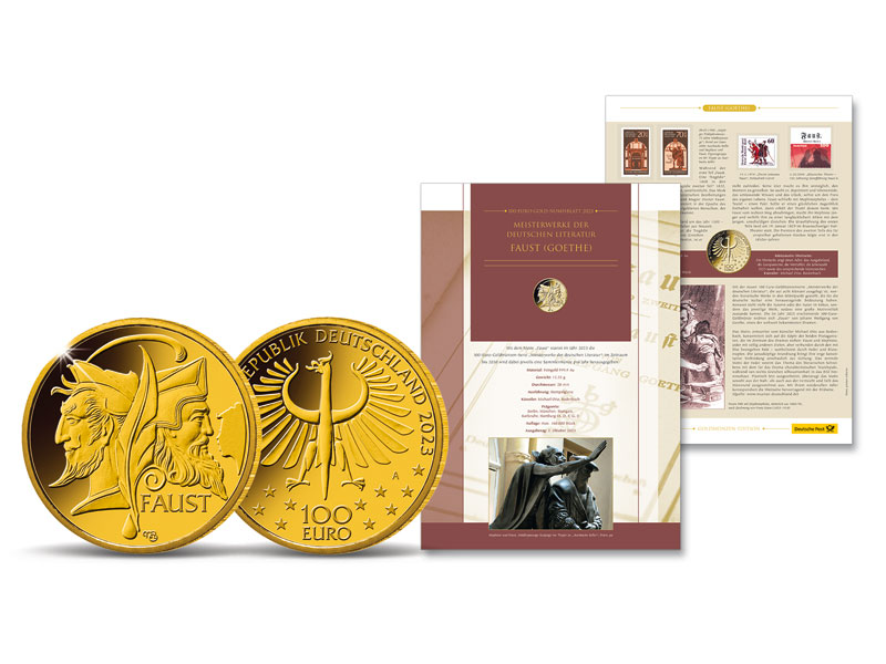 Gold-Numisblatt 2023: "Meisterwerke der Deutschen Literatur - Faust"