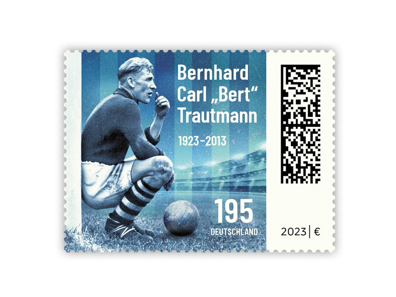 100. Geburtstag Bernhard Carl "Bert" Trautmann, Briefmarke zu 1,95 EUR, 10er-Bogen