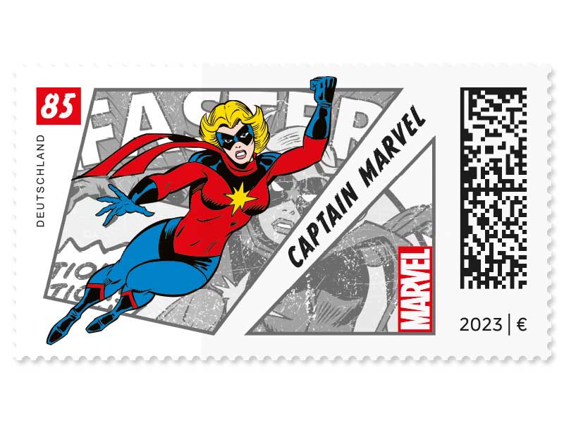 Captain Marvel, Briefmarke zu 0,85 EUR, 10er-Bogen