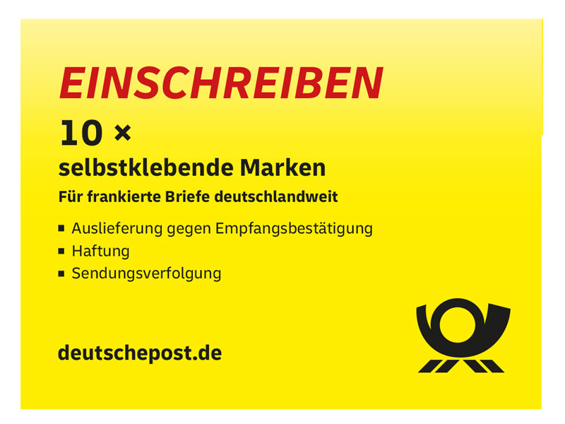 Einschreibenmarke national, selbstklebend, Packung zu 10 St.