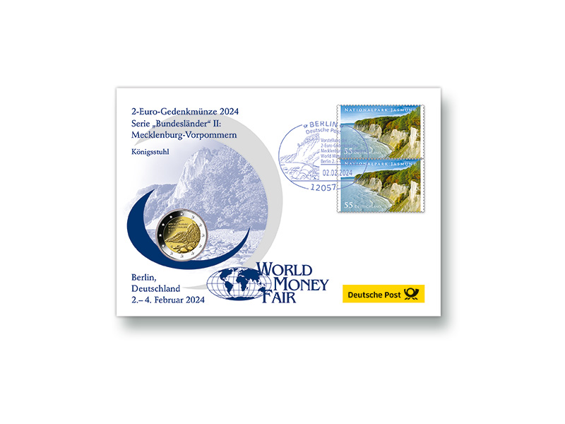 Gedenkbrief World Money Fair 2024: "Mecklenburg-Vorpommern (Knigsstuhl)" 