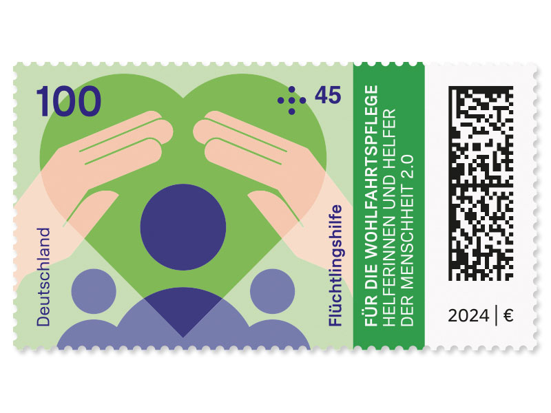 Helferinnen und Helfer der Menschheit 2.0 - Flchtlingshilfe, Briefmarke zu 1,00 + 0,45 EUR, 10er-Bogen