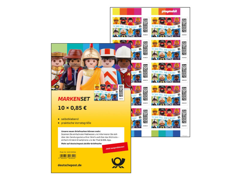 Markenset Spielfiguren, Briefmarke zu 0,85 EUR, 10er-Set