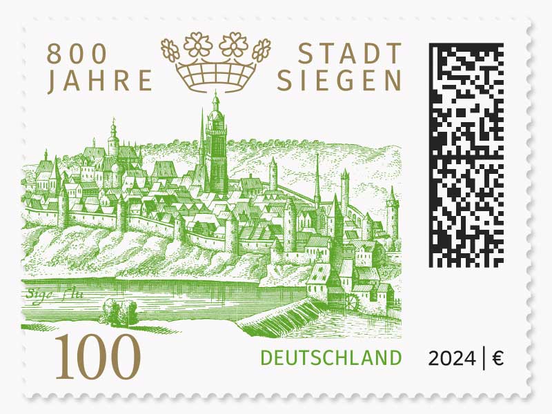800 Jahre Stadt Siegen, Briefmarke zu 1,00 EUR, 10er-Bogen