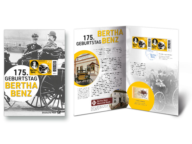 Erinnerungsblatt "175. Geburtstag Bertha Benz"