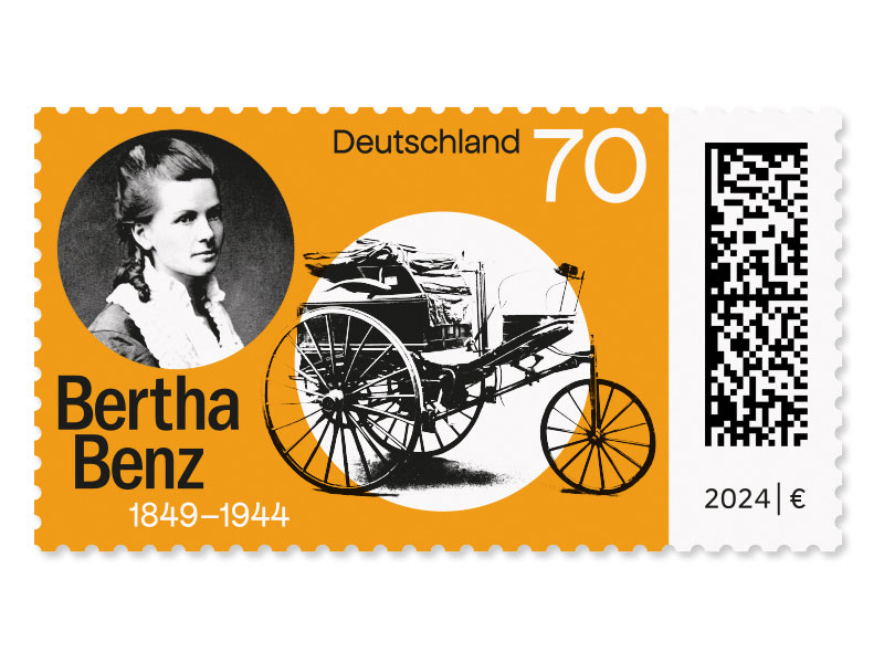 175. Geburtstag Bertha Benz, Briefmarke zu 0,70 EUR, 10er-Bogen