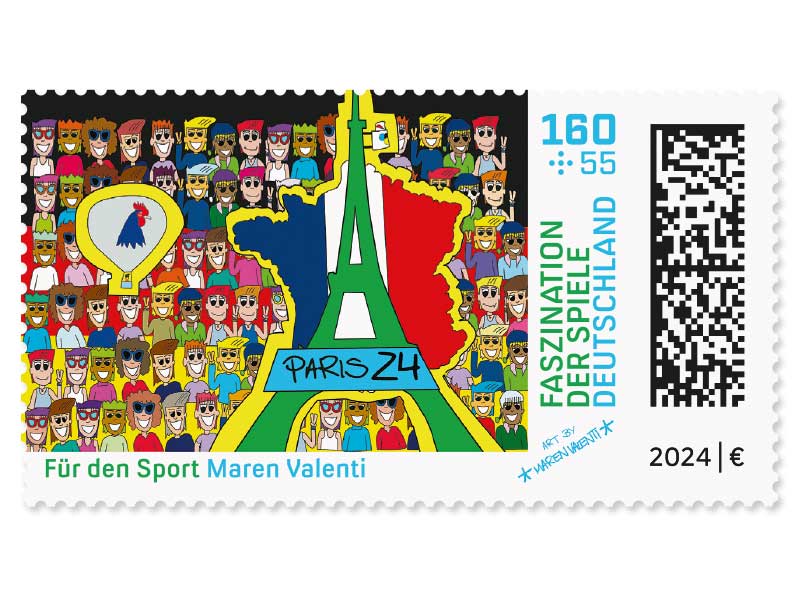 Olympische Spiele 2024 Paris - "Paris 2024", Briefmarke zu 1,60 + 0,55 EUR, 10er-Bogen