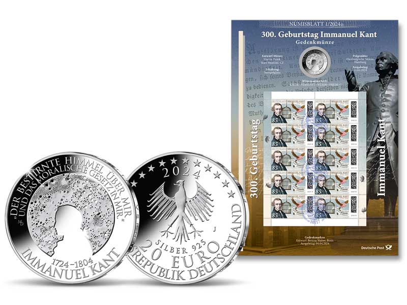 Numisblatt "300. Geburtstag Immanuel Kant"