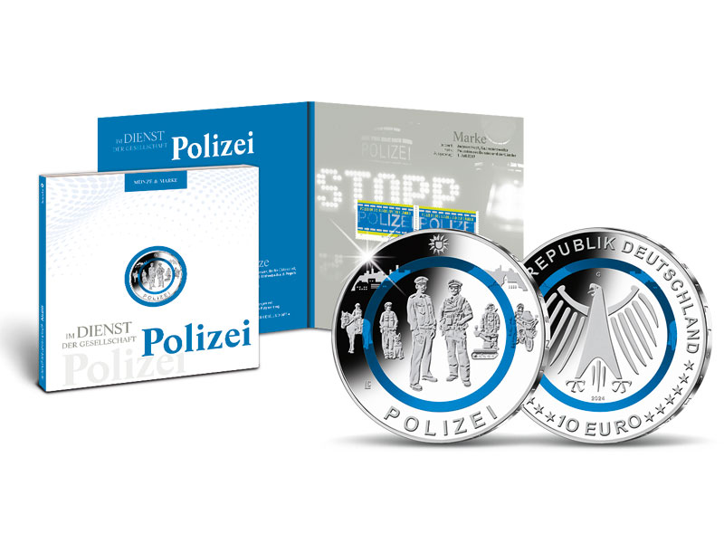 Numisfolder Mnze & Marke "Polizei"