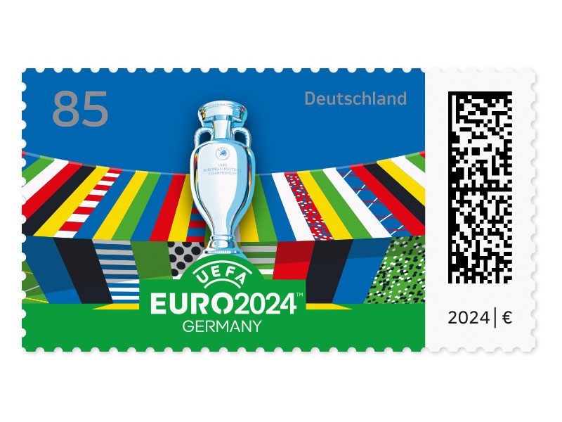UEFA Fuball-Europameisterschaft 2024, Briefmarke zu 0,85&nbsp;&euro;, 10er-Bogen
