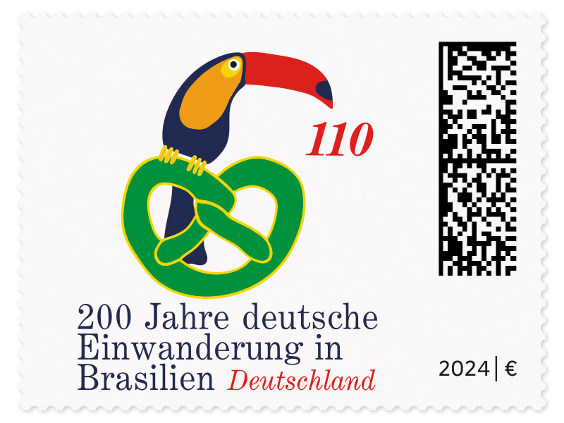 200 Jahre deutsche Einwanderung in Brasilien, Briefmarke zu 1,10 EUR, 10er-Bogen