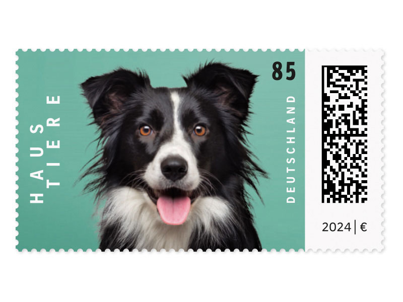 Hund, Briefmarke zu 0,85 EUR, 10er-Bogen