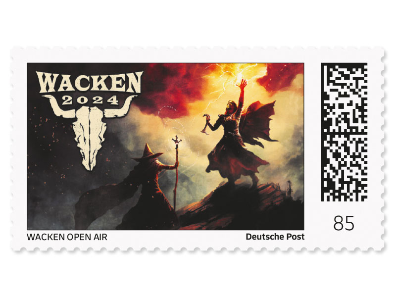 Limitierte Sonderedition "Wacken Open Air 2024", Briefmarke zu 0,85 EUR - 10er-Bogen