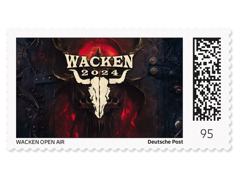 Limitierte Sonderedition "Wacken Open Air 2024", Briefmarke zu 0,95 EUR, 10er-Bogen