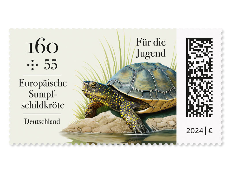 Reptilien - "Europische Sumpfschildkrte", Briefmarke zu 1,60 + 0,55 EUR, 10er-Bogen