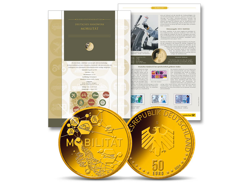 Gold-Numisblatt 2024: "Deutsches Handwerk - Mobilitt" 