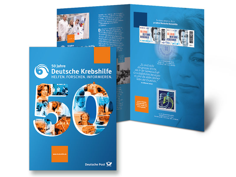 Erinnerungsblatt "50 Jahre Deutsche Krebshilfe"