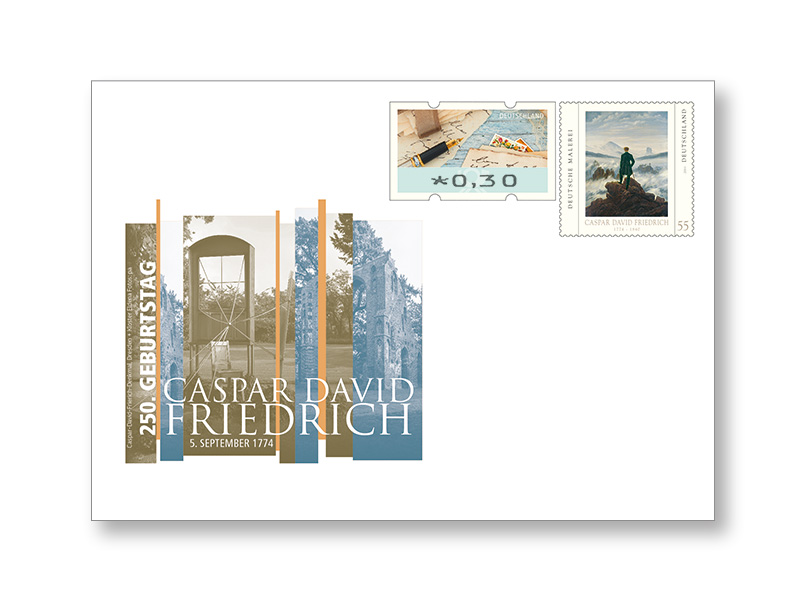 Gedenkbriefumschlag 250. Geburtstag Caspar David Friedrich