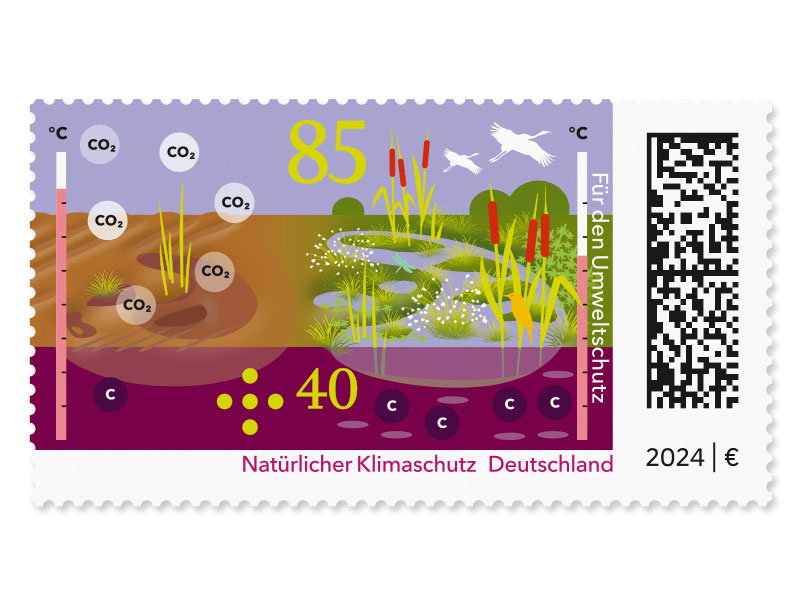 Natrlicher Klimaschutz, Briefmarke zu 0,85 + 0,40 EUR, 10er-Bogen