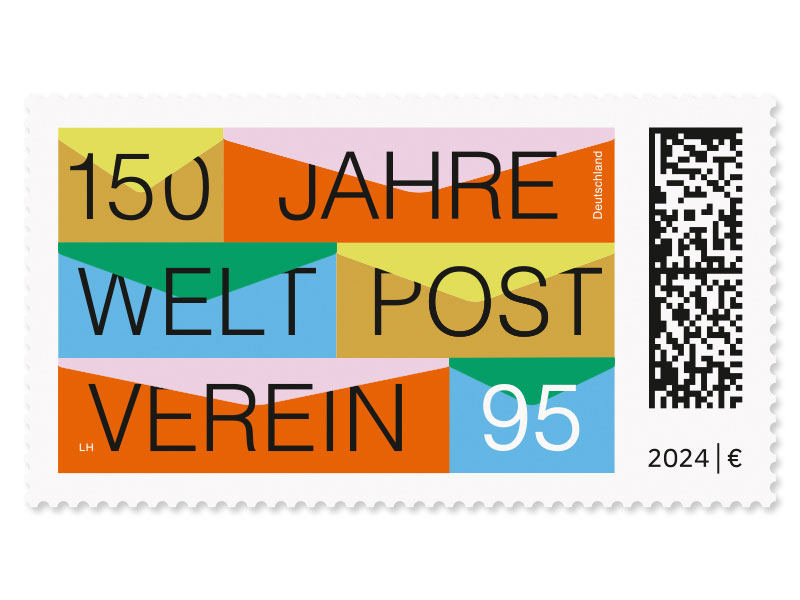 150 Jahre Weltpostverein, Briefmarke zu 0,95 EUR, 10er-Bogen