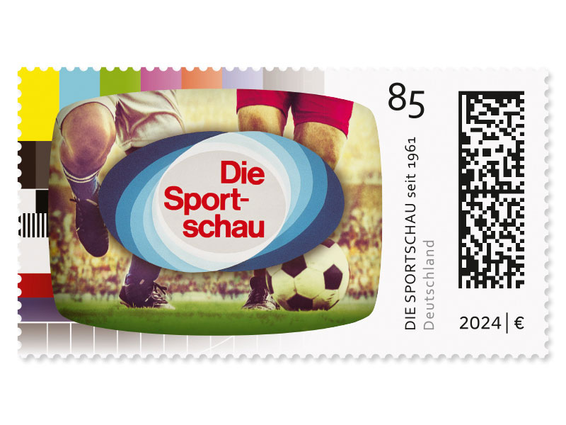 Die Sportschau, Briefmarke zu 0,85 EUR, 10er-Bogen