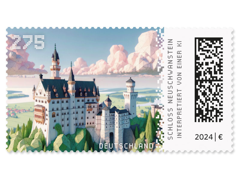 Schloss Neuschwanstein, Briefmarke zu 2,75 EUR, 10er-Bogen