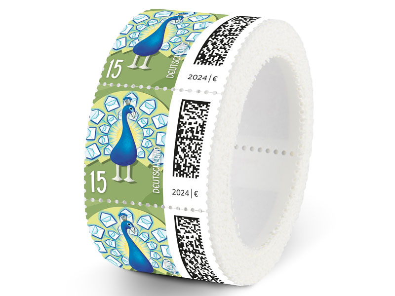 Briefpfau, Briefmarke zu 0,15 EUR, 200er-Rolle