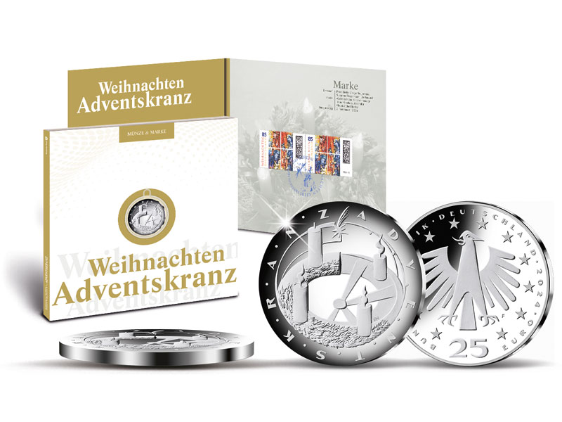 Numisfolder Mnze & Marke: "Weihnachten - Adventskranz"