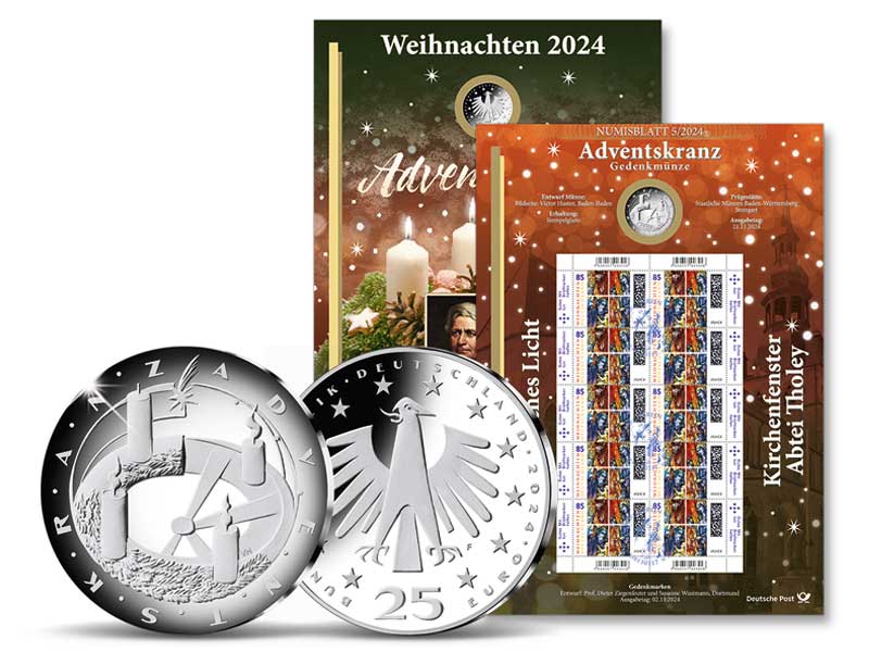 Numisblatt "Weihnachten - Adventskranz"