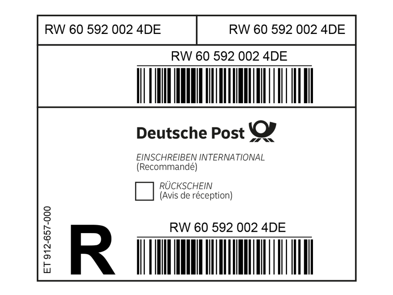 Einschreiben Label International, 500 Stk.