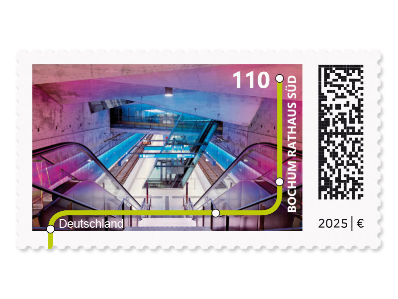 Bochum Rathaus Sd, Briefmarke zu 1,10 EUR, 10er-Bogen