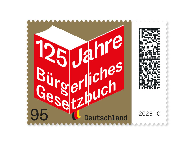 125 Jahre Brgerliches Gesetzbuch - BGB, Briefmarke zu 0,95 EUR, 10er-Bogen