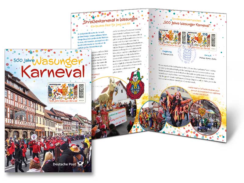 Erinnerungsblatt "500 Jahre Wasunger Karneval"