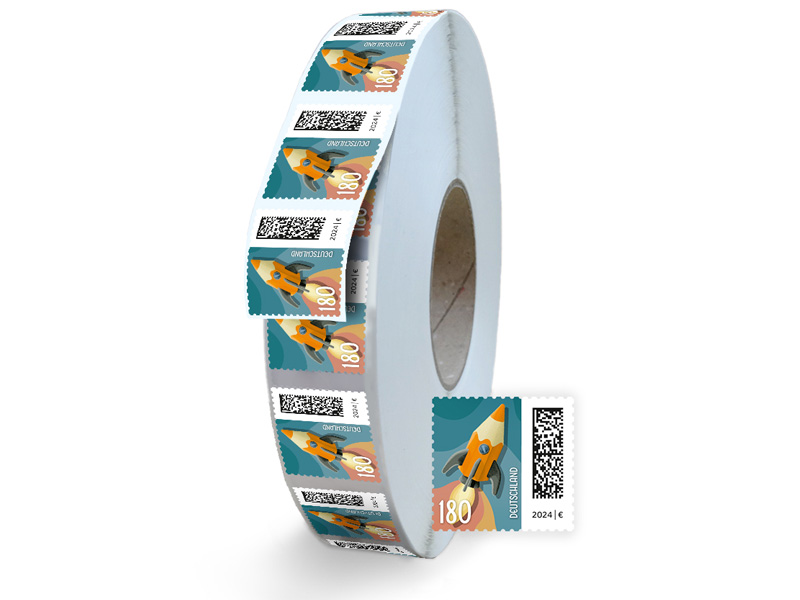 Raketenpost, Briefmarke zu 1,80 EUR, 5000er-Rolle