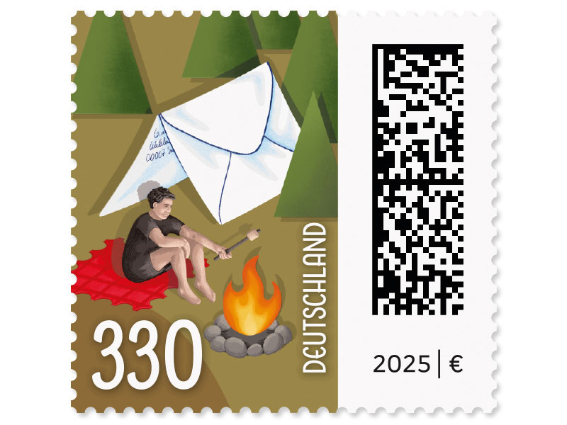 Briefzelt, Briefmarke zu 3,30 EUR, 10er-Bogen
