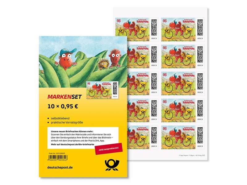 Markenset "Der kleine Drache Kokosnuss", Briefmarke zu 0,95 ?, 10er-Set