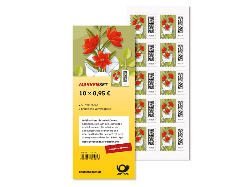 Geffneter Brief, aus dem Blumen ranken
