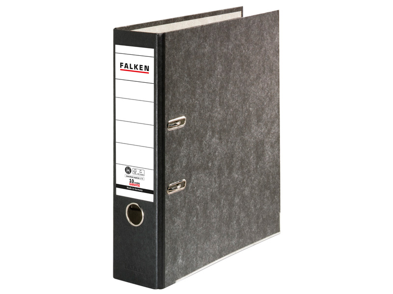 Falken, Recycling-Wolkenmarmor-Ordner A4, 8 cm, schwarz