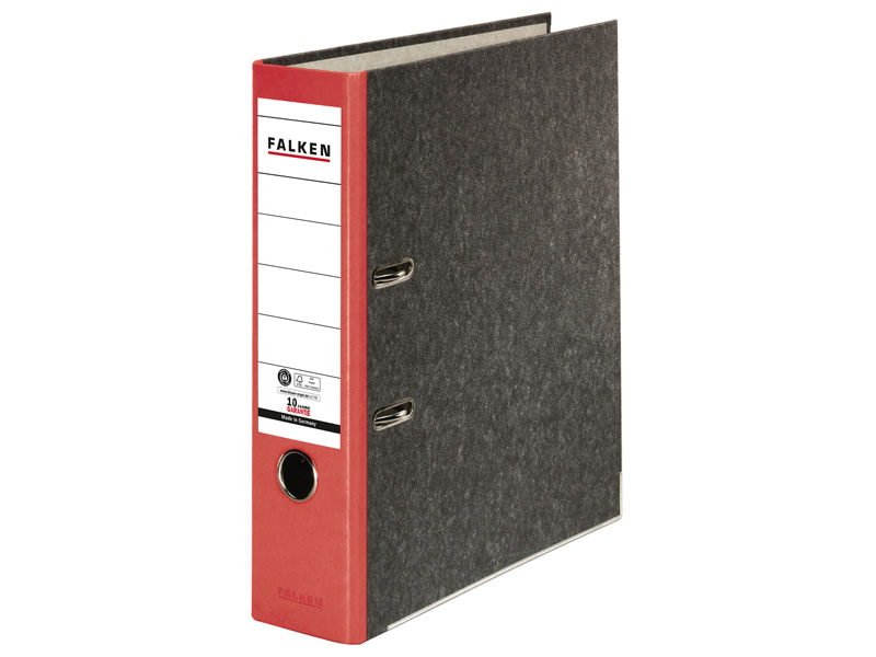 Falken, Recycling-Wolkenmarmor-Ordner A4, 8 cm, rot