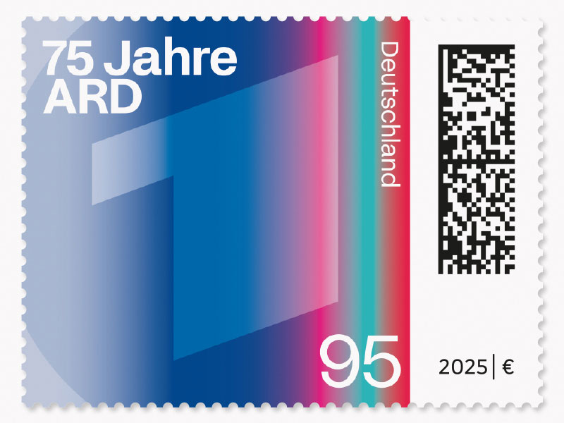 ARD-Logo mit teilweiser berlagerung farbiger Linien