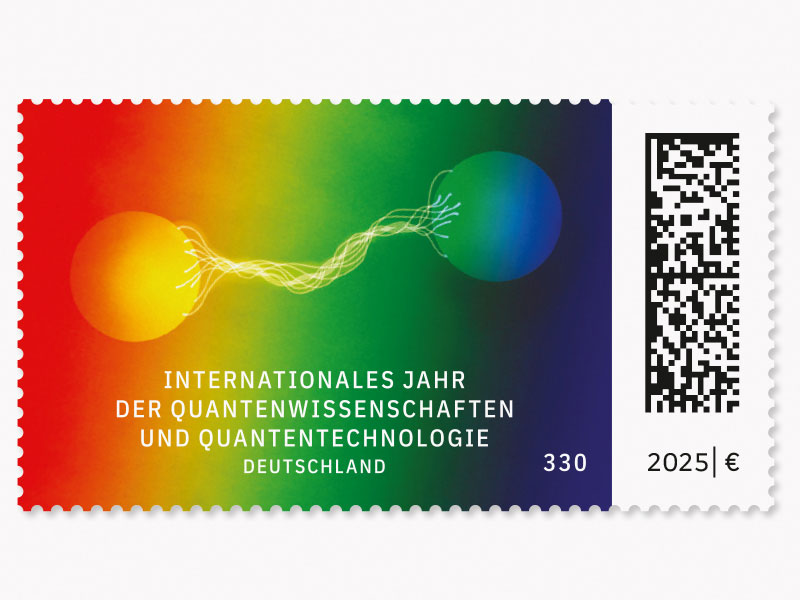Illustration von zwei miteinander verschrnkten Photonen