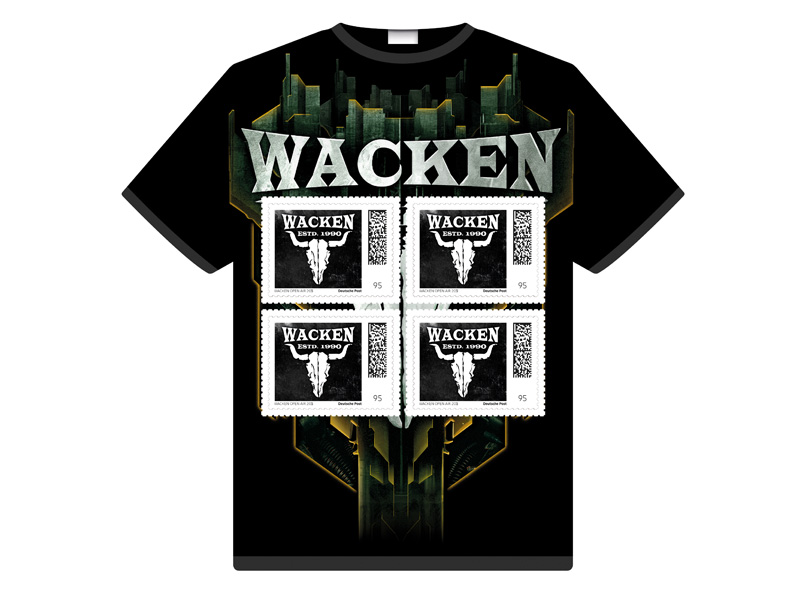 Festival T-Shirt 2025 Wacken Schdel mit dem Schriftzug Wacken ESTD. 1990