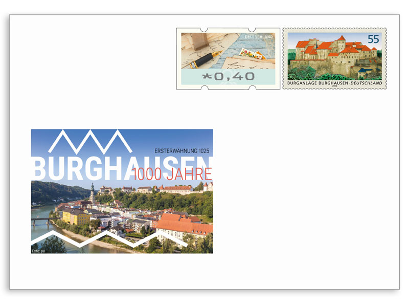 Gedenkbriefumschlag 1000 Jahre Ersterwhnung Burghausen