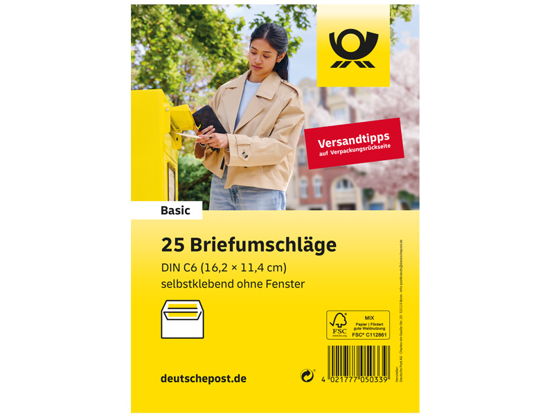 Briefumschlag ohne Fenster selbstklebend DIN C6