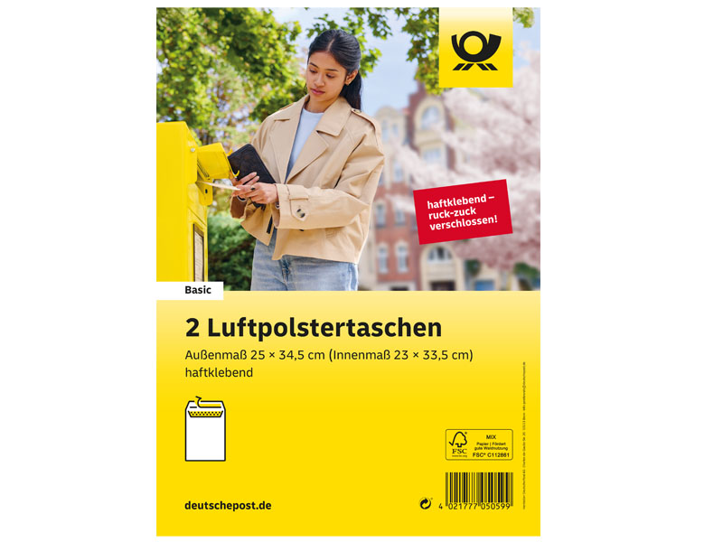 Luftpolstertasche G haftklebend braun