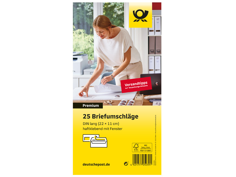 Deutsche Post Briefumschlge, Format: DIN lang, mit Fenster, 25 Stck