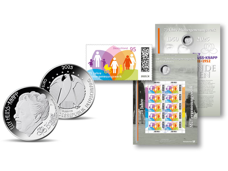 Numisblatt "Elly Heuss-Knapp - 75 Jahre Mttergenesungswerk" in Silber