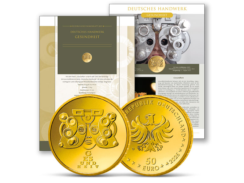 Gold-Numisblatt 2025: "Deutsches Handwerk - Gesundheit"