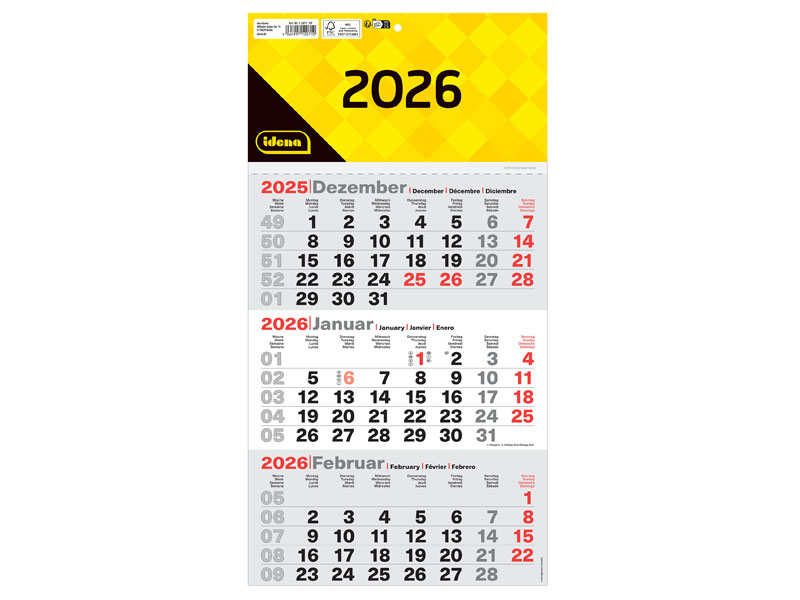Idena 3-Monats-Wandkalender 2026