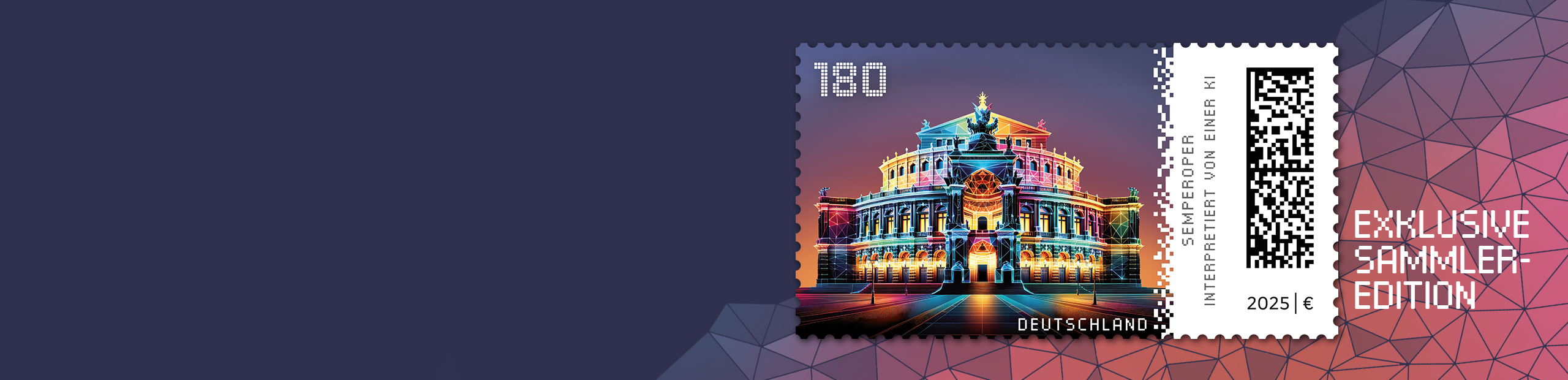 Abbildung der Semperoper Dresden in farbigem Design 